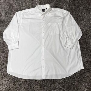 Rochester Mens White Non-Iron Cotton Button Down Dress Shirt Size 22 34/35